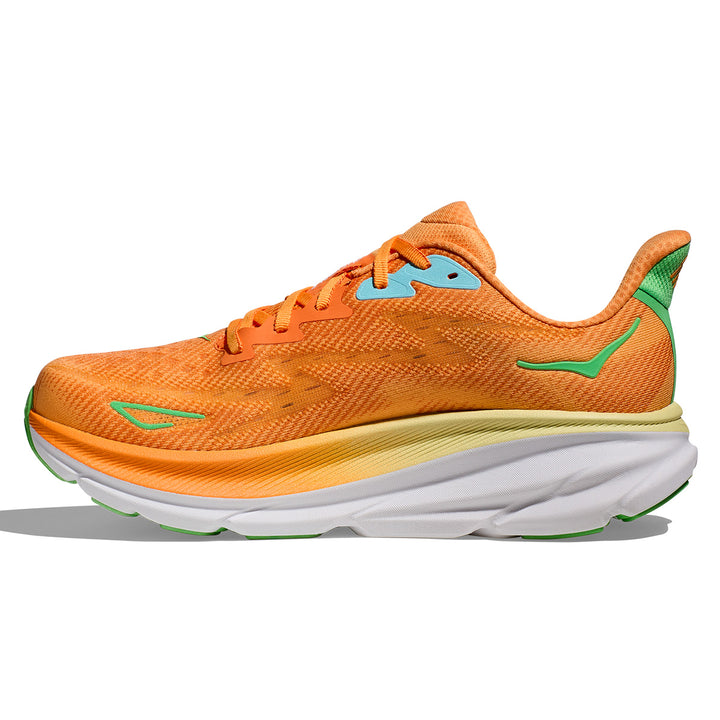 Hoka Clifton 9 Mens Running Shoes | Solar Flare inside view