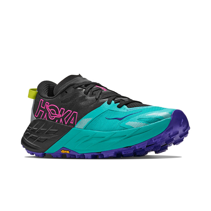 Hoka Speedgoat 7 Womens | Black / Electric Aqua