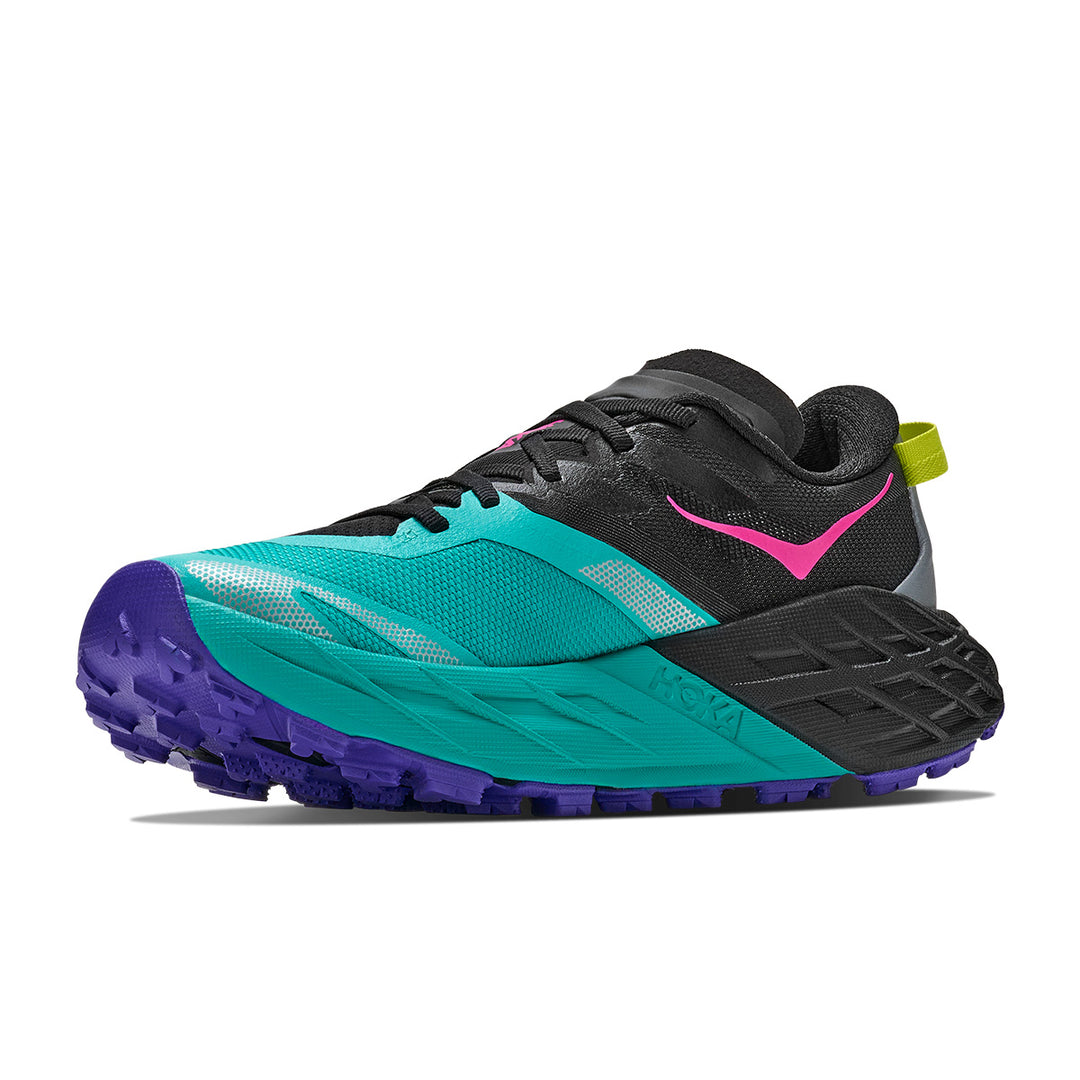 Hoka Speedgoat 7 Womens | Black / Electric Aqua