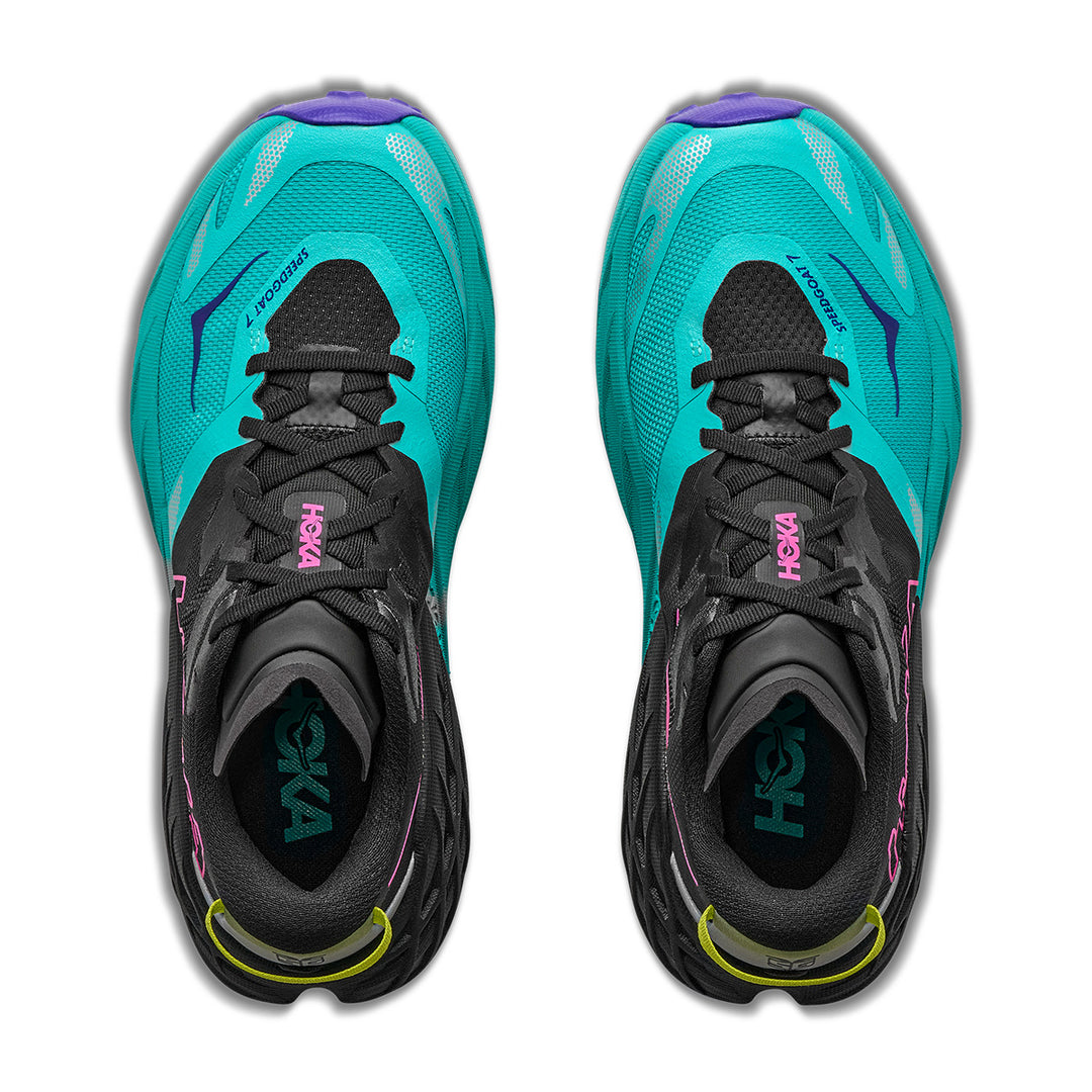 Hoka Speedgoat 7 Womens | Black / Electric Aqua