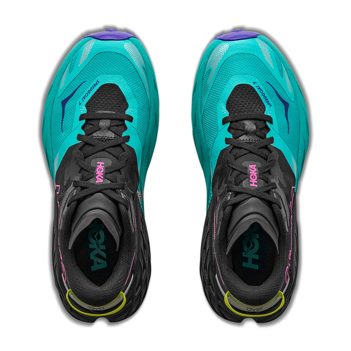 Hoka Speedgoat 7 Womens | Black / Electric Aqua