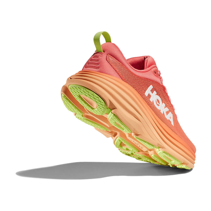 Hoka Bondi 8 Womens Running Shoes | Coral / Papaya underside