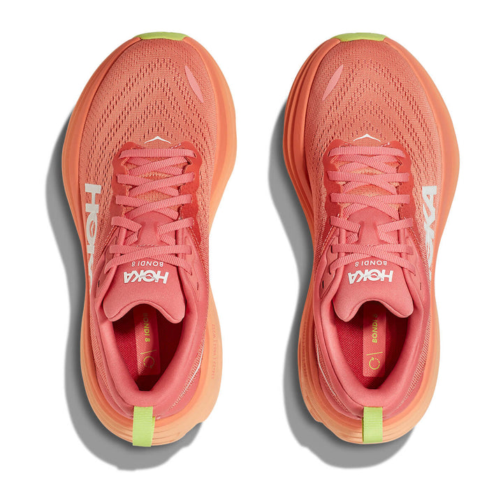 Hoka Bondi 8 Womens Running Shoes | Coral / Papaya top mesh vent