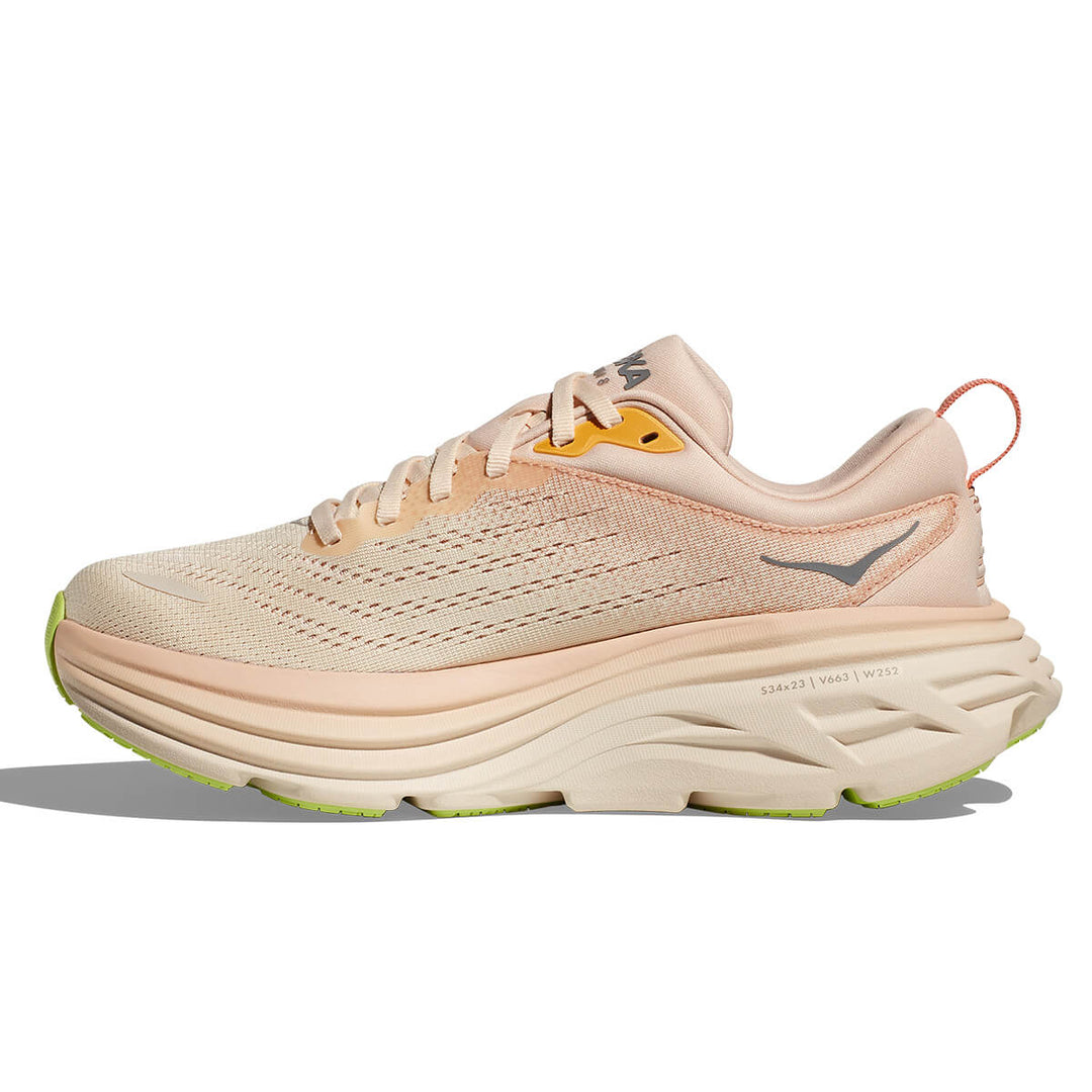 Hoka Bondi 8 Womens Running Shoes | Cream / Vanilla foam padding