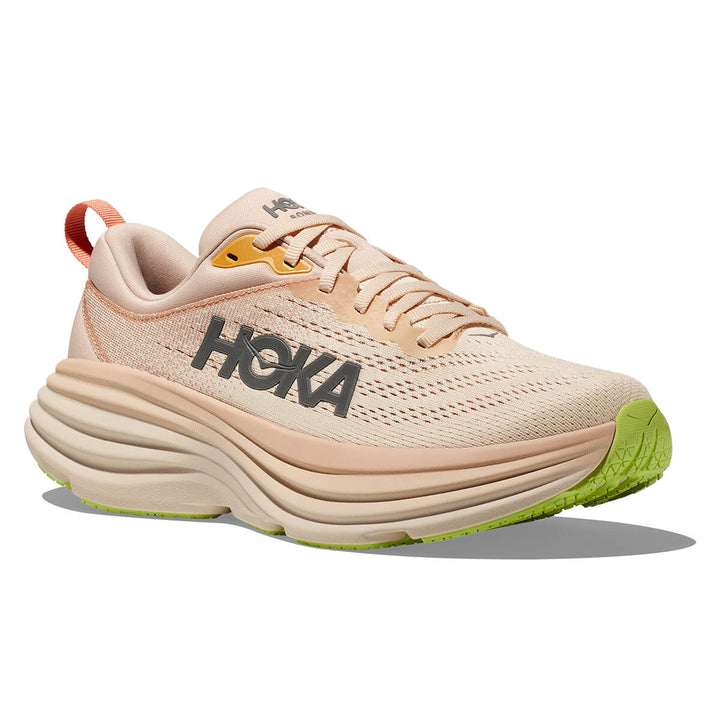 Hoka Bondi 8 Womens Running Shoes | Cream / Vanilla toe rocker