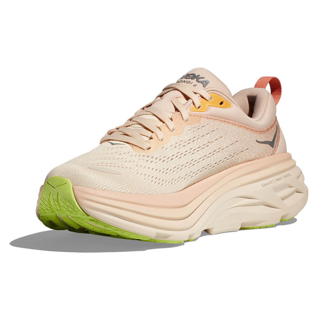 Hoka Bondi 8 Womens Running Shoes | Cream / Vanilla foam