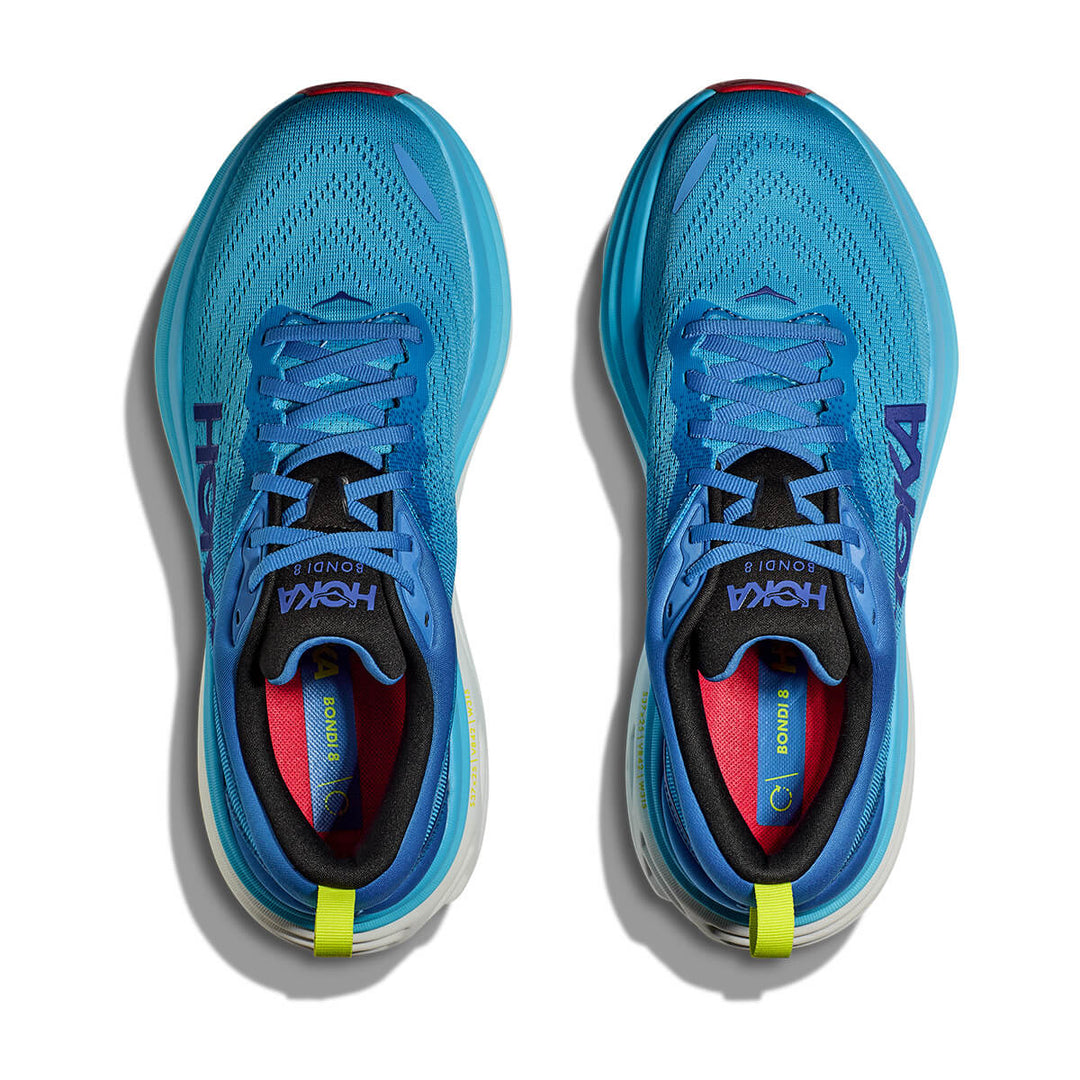 Hoka Bondi 8 Mens Running Shoes | Virtual Blue / Swim Day top mesh vents