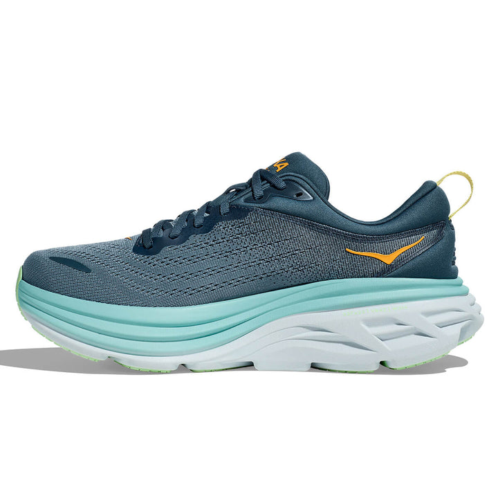 Hoka Bondi 8 Mens Running Shoes | Real Teal / Shadow cushioned foam