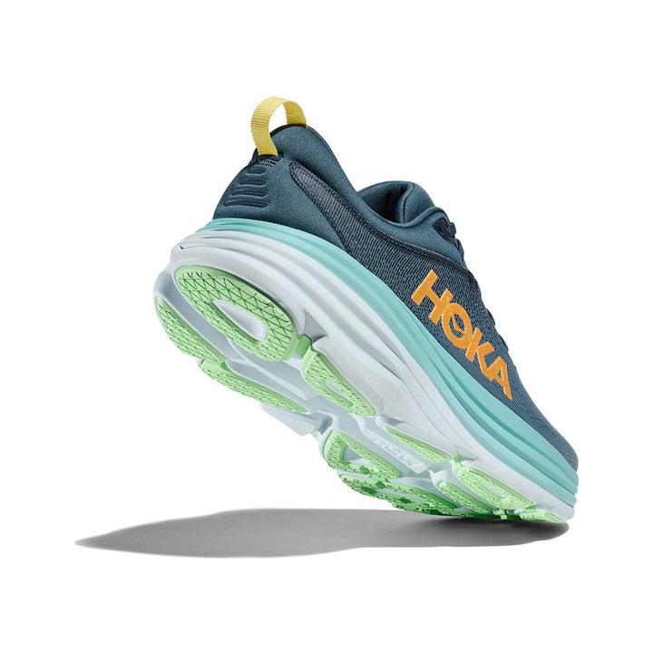 Hoka Bondi 8 Mens Running Shoes | Real Teal / Shadow underside padding