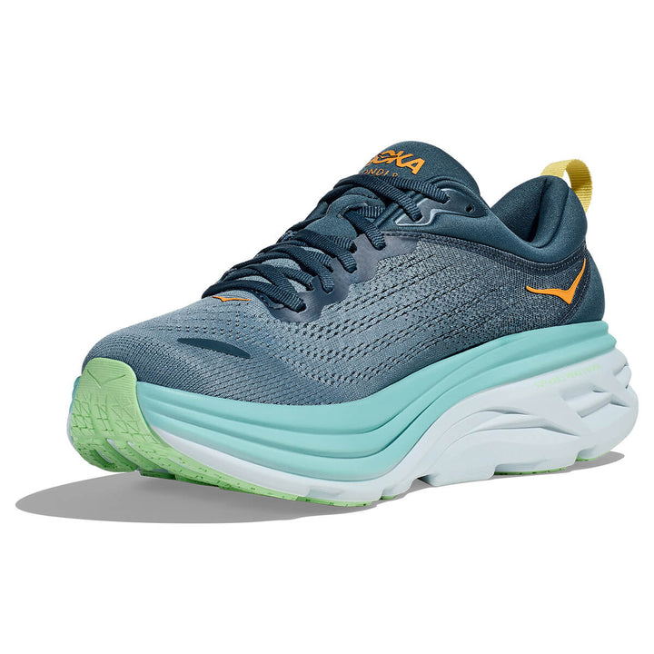 Hoka Bondi 8 Mens Running Shoes | Real Teal / Shadow cushioning