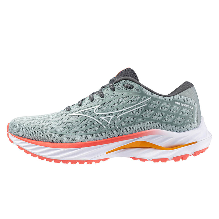 Mizuno Wave Inspire 20 Womens | Gray Mist/white/dubarry