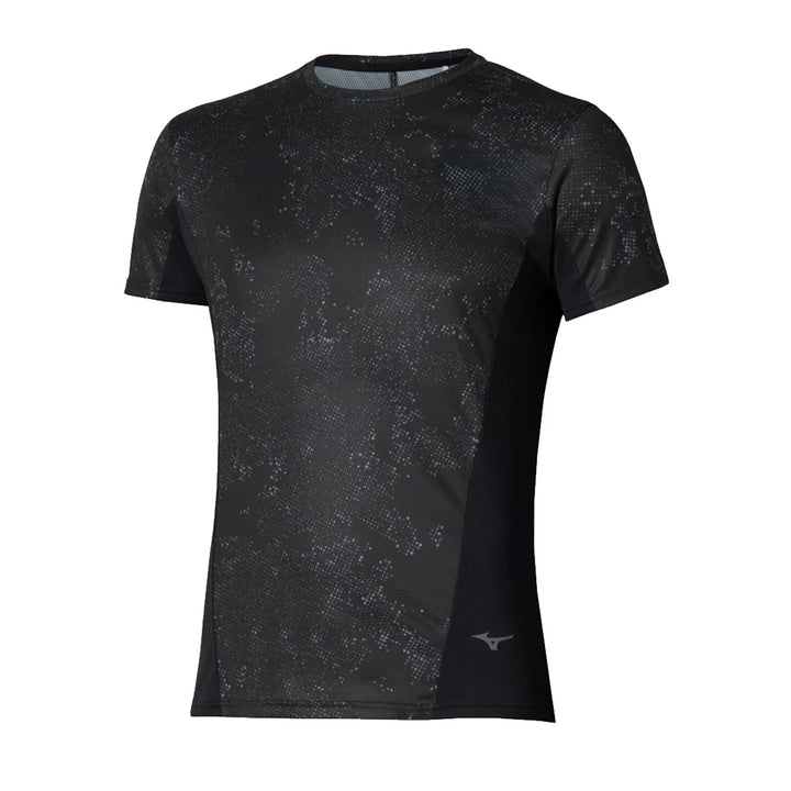 Mizuno Active DryAeroFlow Graphic Short Sleeve Tee Mens | Black / Gray