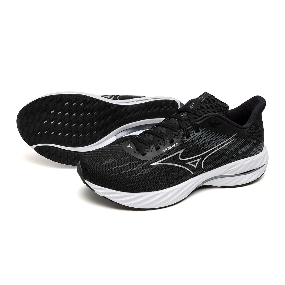 Mizuno Wave Inspire 21 Mens | Black/silver/metallic Gray