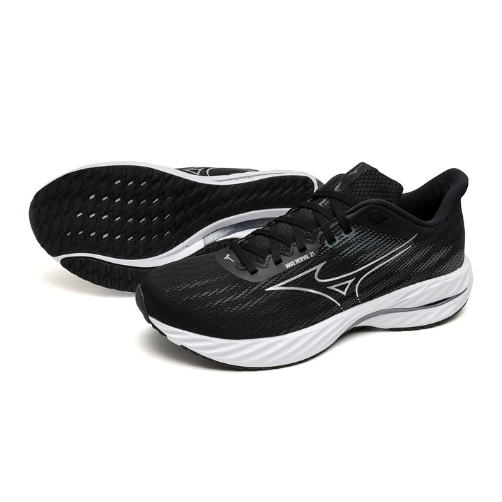 Mizuno Wave Inspire 21 Mens | Black/silver/metallic Gray