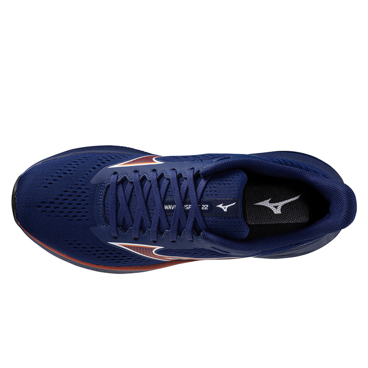 Mizuno Wave Inspire 22 Mens | Beacon Blue/tomato Puree/firec