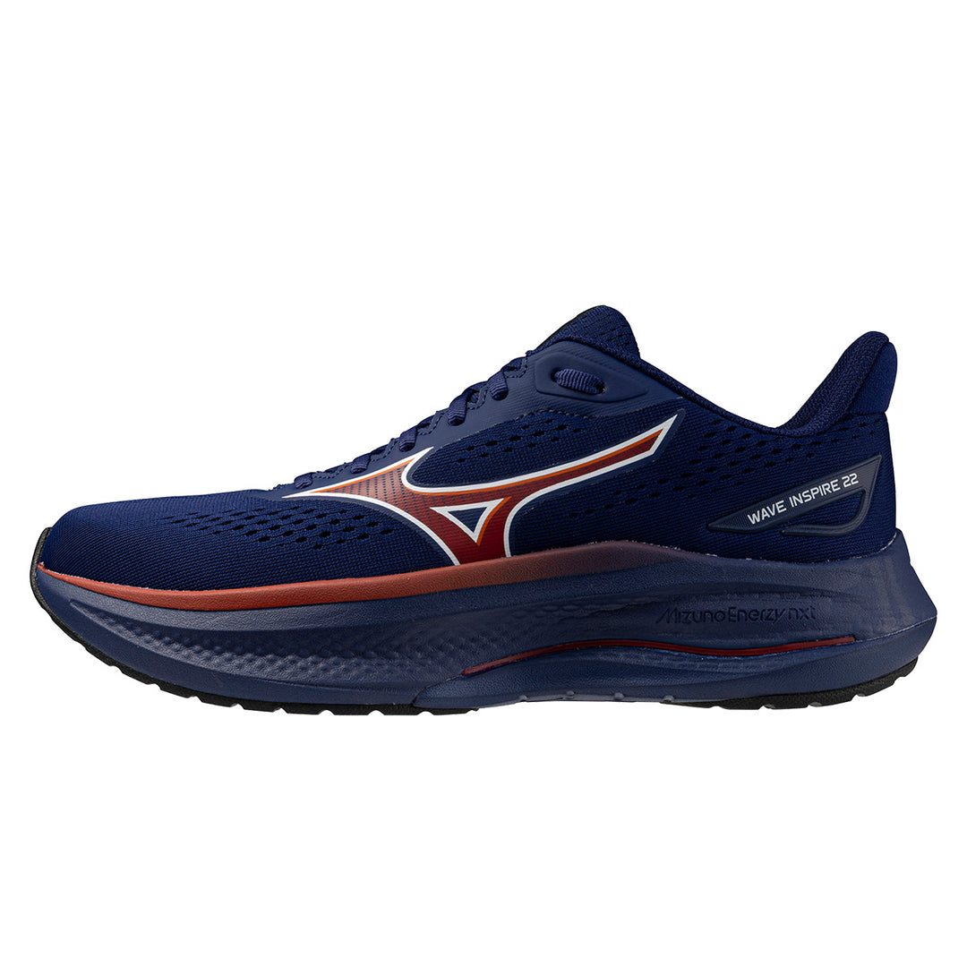 Mizuno Wave Inspire 22 Mens | Beacon Blue/tomato Puree/firec