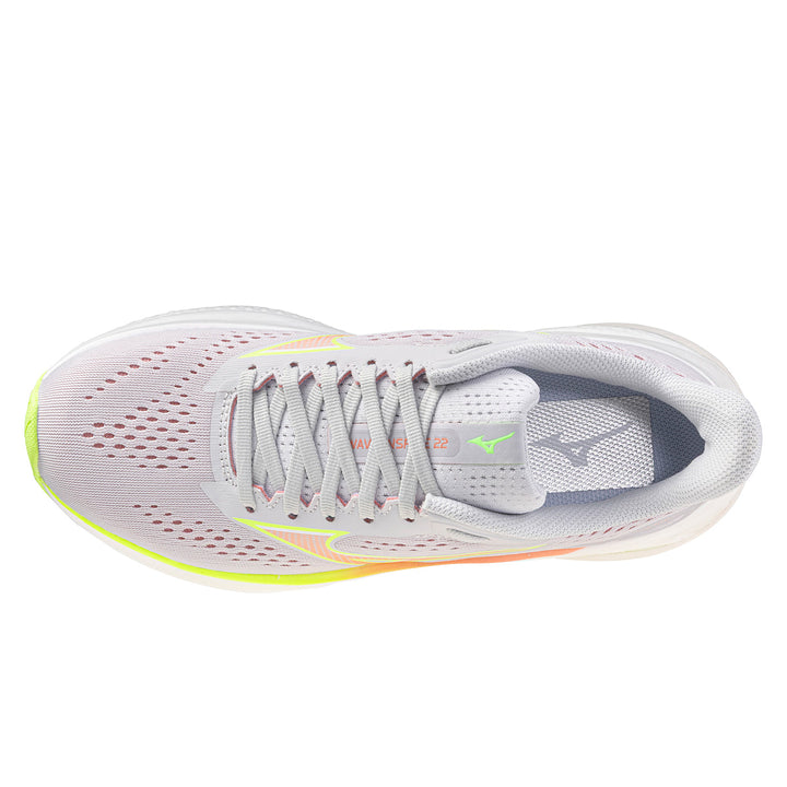Mizuno Wave Inspire 22 Womens | Cloudscape/desert Flower/lime
