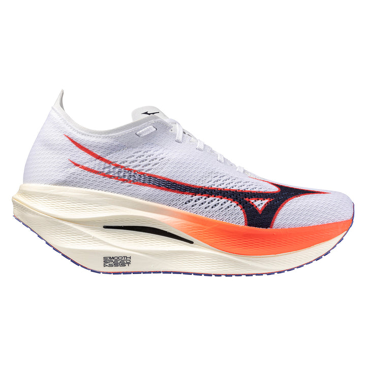 Mizuno Wave Rebellion Pro 3 Unisex | White/baritone Blue/fiery Coral 2