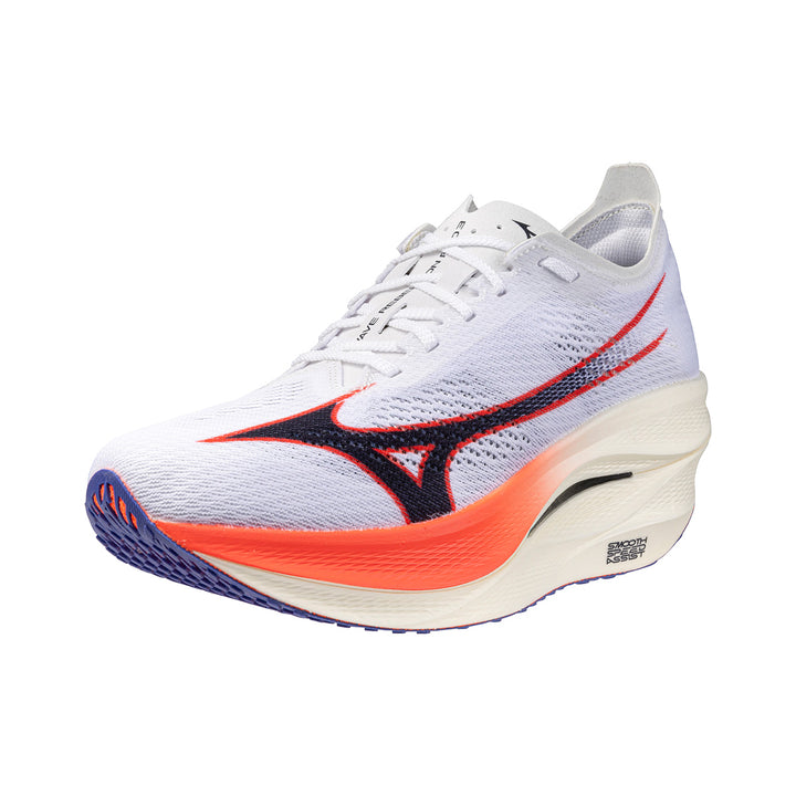Mizuno Wave Rebellion Pro 3 Unisex | White/baritone Blue/fiery Coral 2