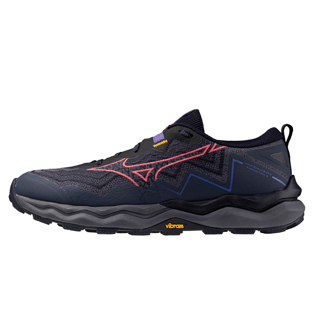 Mizuno Wave Daichi 9 GTX Womens | Baritone Blue/Calypso Coral/Iris Bloom
