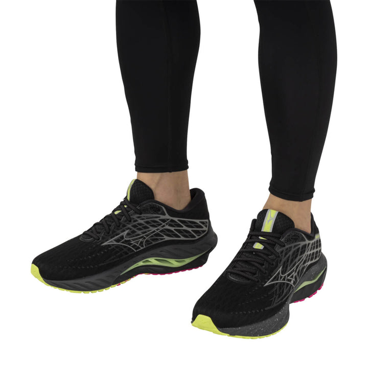 Mizuno Wave Inspire 20 Unisex | Black/silver/sunny Lime model