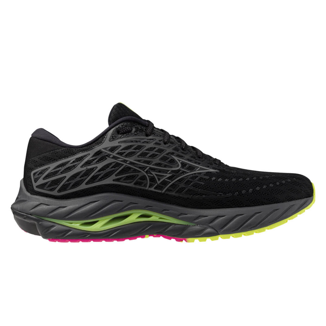 Mizuno Wave Inspire 20 Unisex | Black/silver/sunny Lime medial