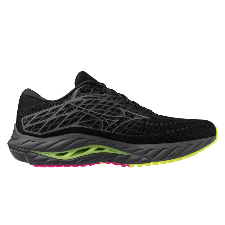 Mizuno Wave Inspire 20 Unisex | Black/silver/sunny Lime medial