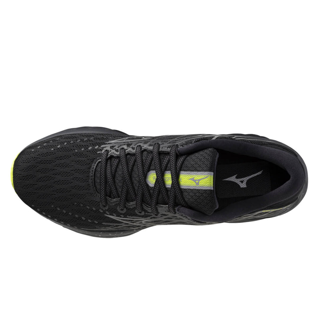 Mizuno Wave Inspire 20 Unisex | Black/silver/sunny Lime top