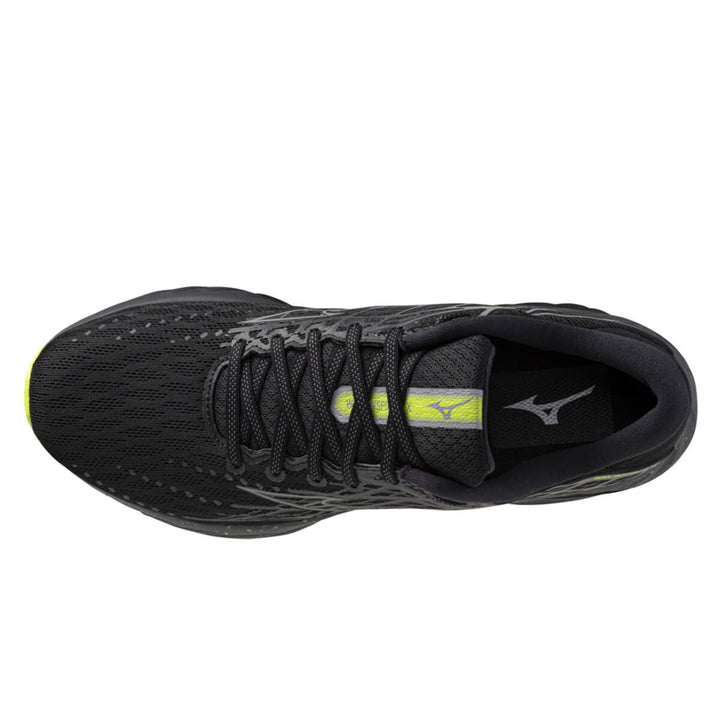 Mizuno Wave Inspire 20 Unisex | Black/silver/sunny Lime top