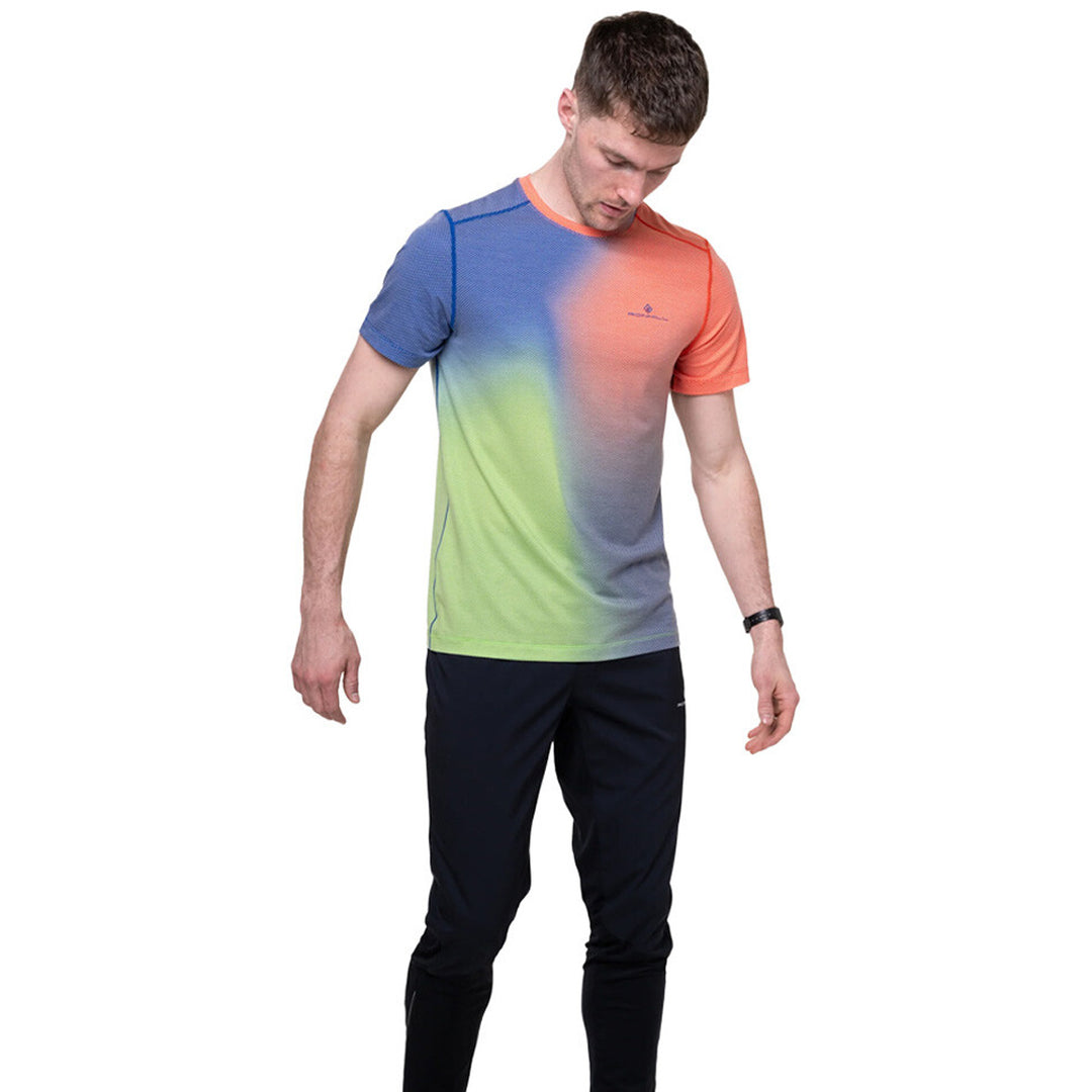 RonHill Tech Golden Hour T-Shirt Men's | Dark Cobalt Merge