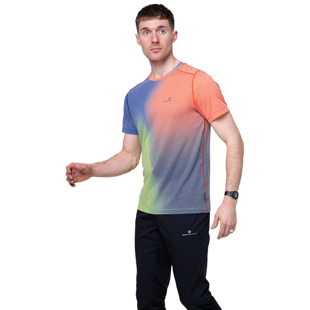 RonHill Tech Golden Hour T-Shirt Men's | Dark Cobalt Merge