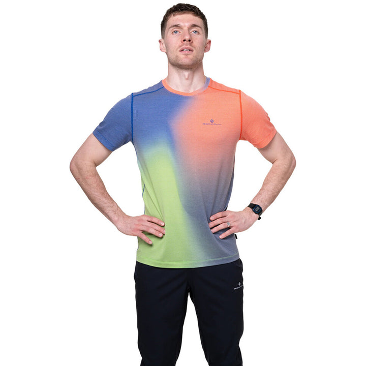 RonHill Tech Golden Hour T-Shirt Men's | Dark Cobalt Merge