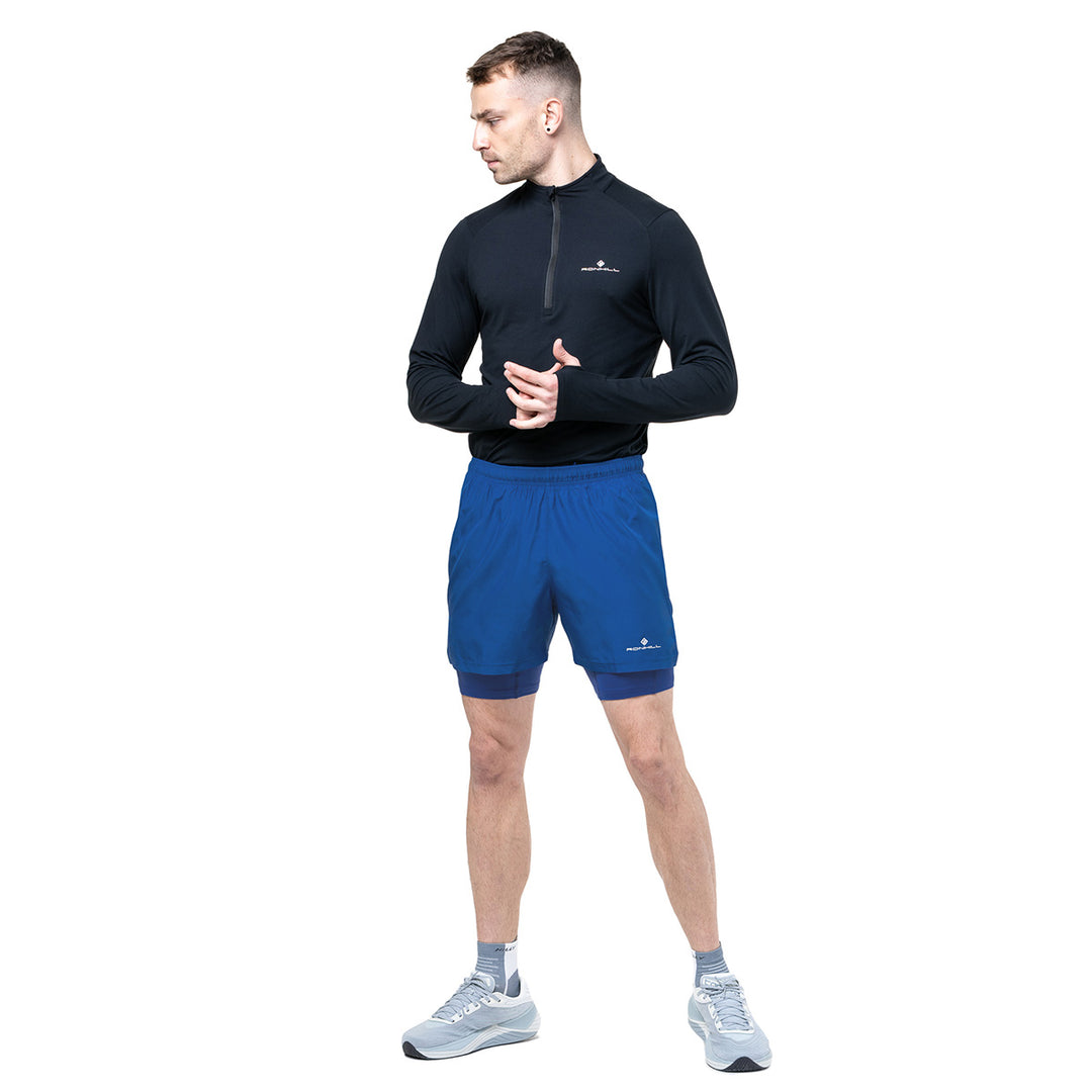 Ronhill Core Twin Short Mens | Drkcobalt/Brightwhite