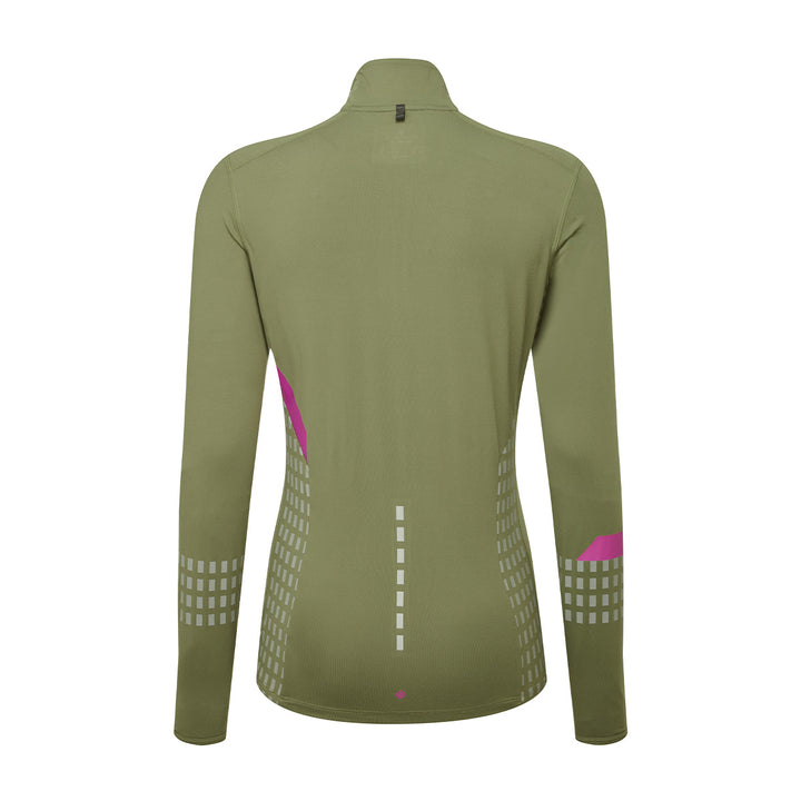 Ronhill Tech Afterhours 1/2 Zip Tee Womens | Wdland/thistle/rflct