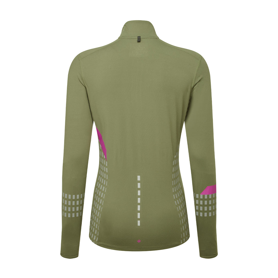 Ronhill Tech Afterhours 1/2 Zip Tee Womens | Wdland/thistle/rflct