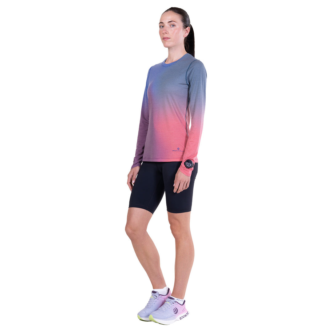 Ronhill Tech Golden Hour Long Sleeve Tee Womens | Blue Violet Merge Violet