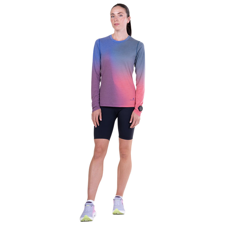 Ronhill Tech Golden Hour Long Sleeve Tee Womens | Blue Violet Merge Violet