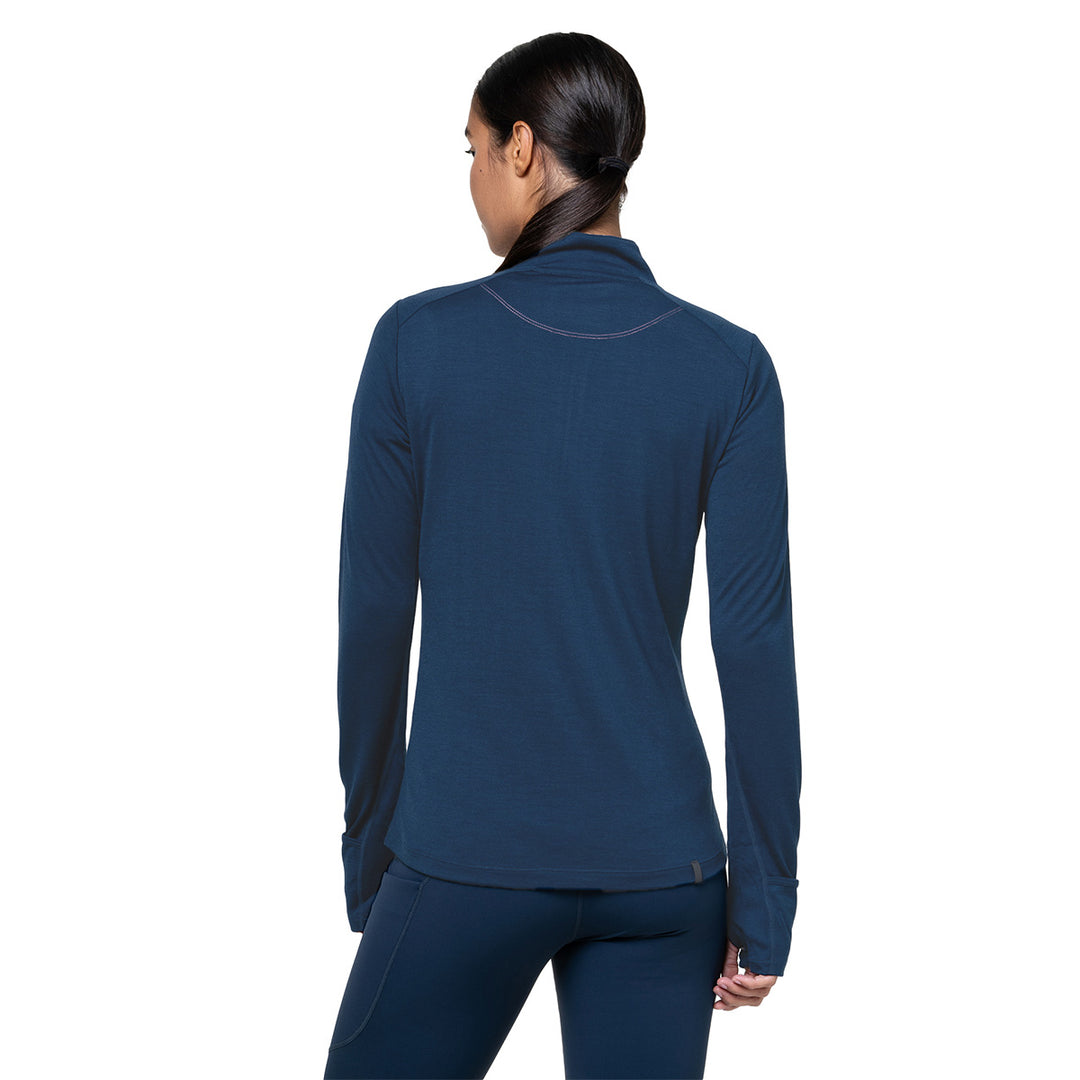 Ronhill Tech Merino 1/2 Zip Womens | Dark Navy/Dusty Tulip