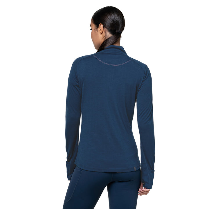 Ronhill Tech Merino 1/2 Zip Womens | Dark Navy/Dusty Tulip