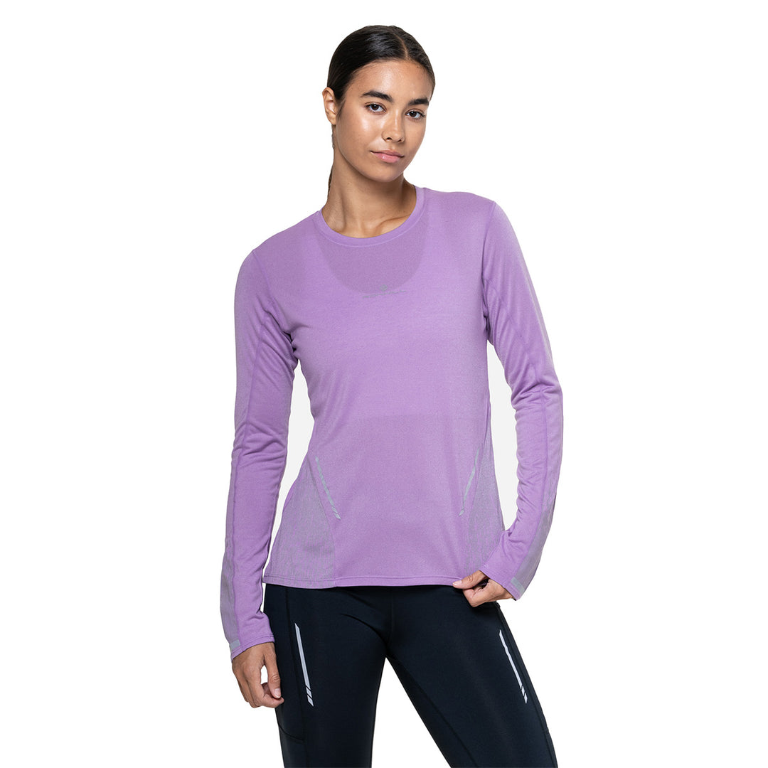 Ronhill Tech Reflect Long Sleeve Tee Womens | Iris Marl/Reflect