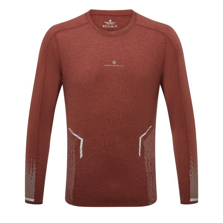 Ronhill Tech Reflect Long Sleeve Tee Mens | Chestnut Marl/Reflect
