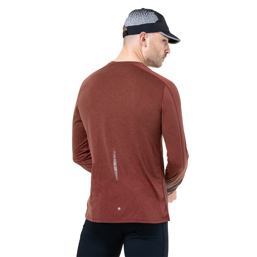 Ronhill Tech Reflect Long Sleeve Tee Mens | Chestnut Marl/Reflect