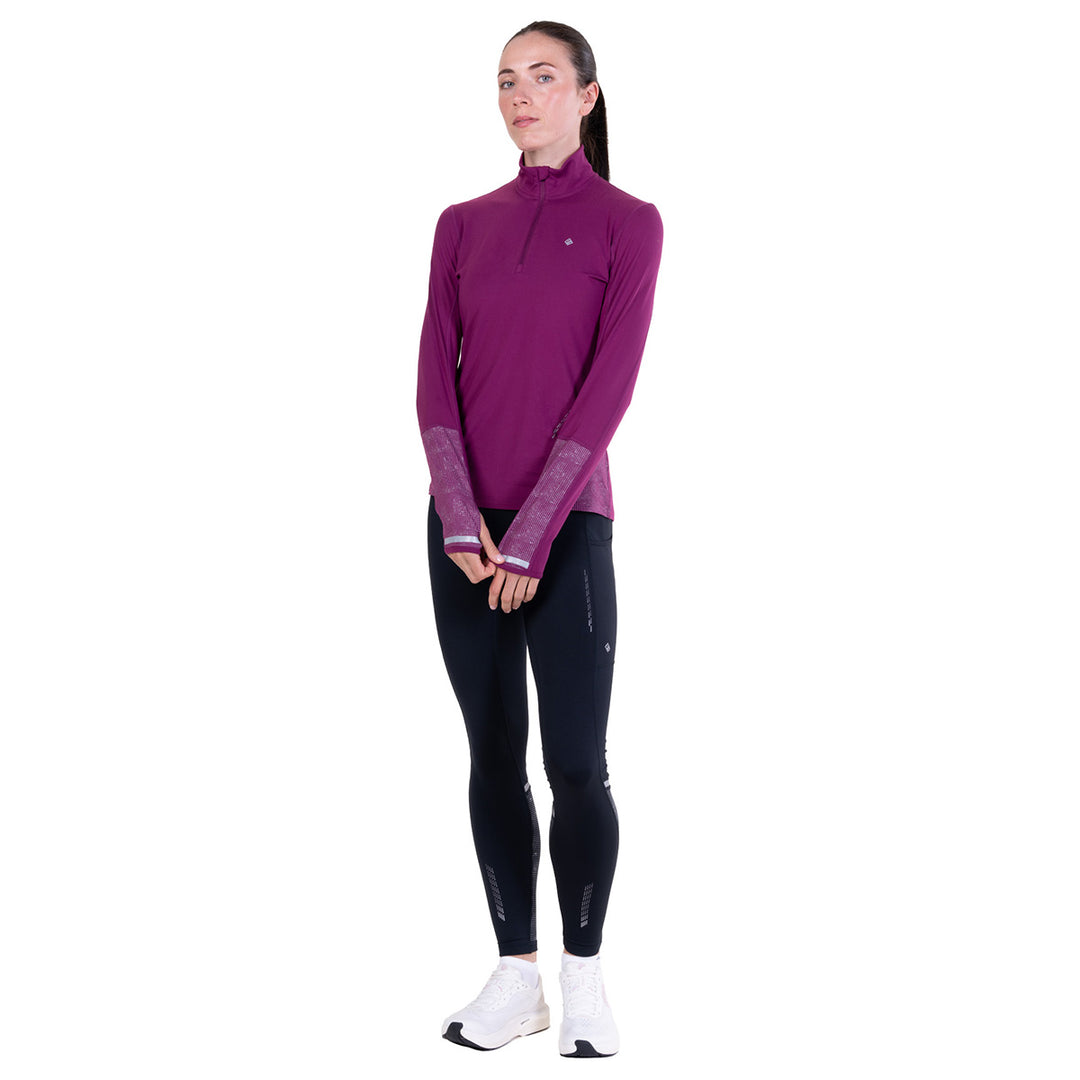 Ronhill Tech Reflect 1/2 Zip Womens | Blackcurrant/reflect