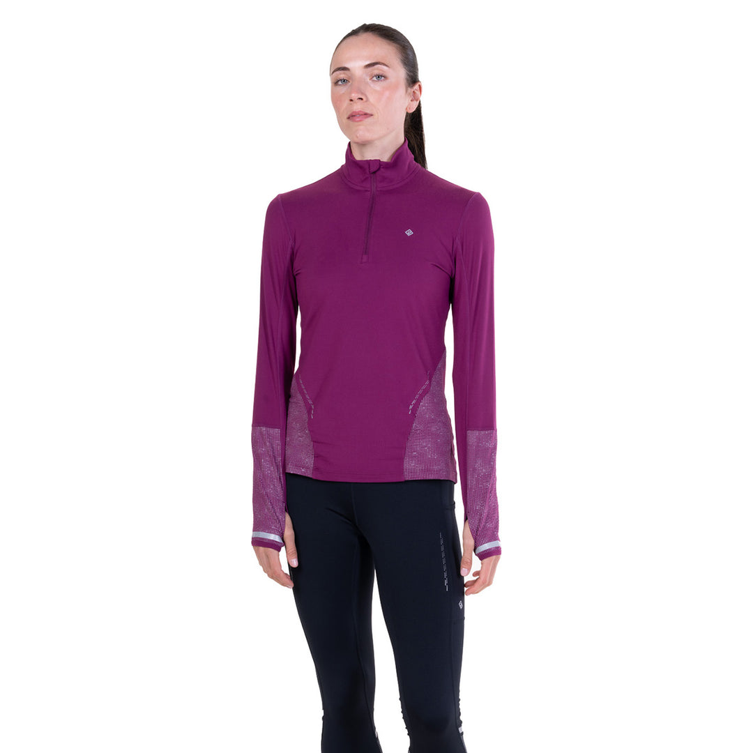 Ronhill Tech Reflect 1/2 Zip Womens | Blackcurrant/reflect