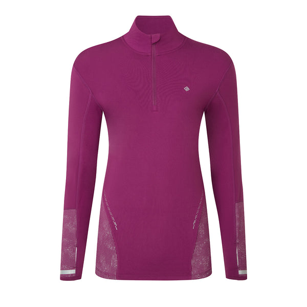 Ronhill Tech Reflect 1/2 Zip Womens | Blackcurrant/reflect
