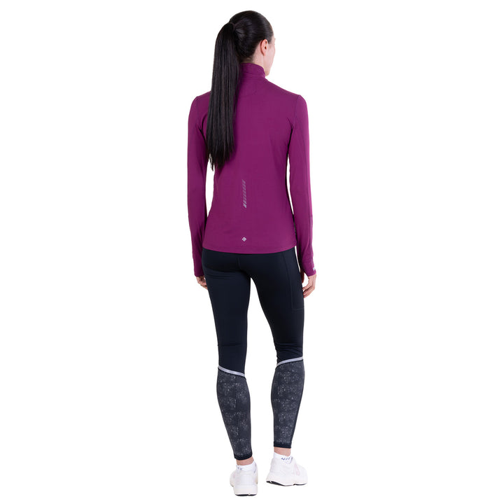 Ronhill Tech Reflect 1/2 Zip Womens | Blackcurrant/reflect