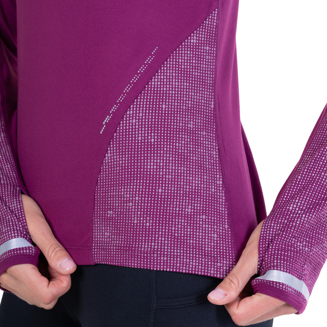 Ronhill Tech Reflect 1/2 Zip Womens | Blackcurrant/reflect