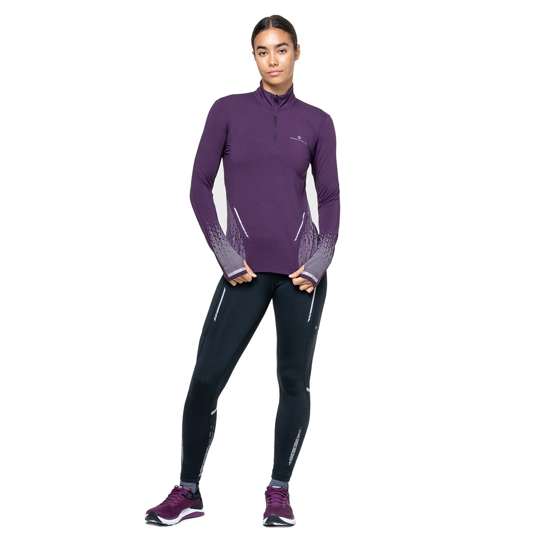 Ronhill Tech Reflect 1/2 Zip Womens | Damson/Reflect