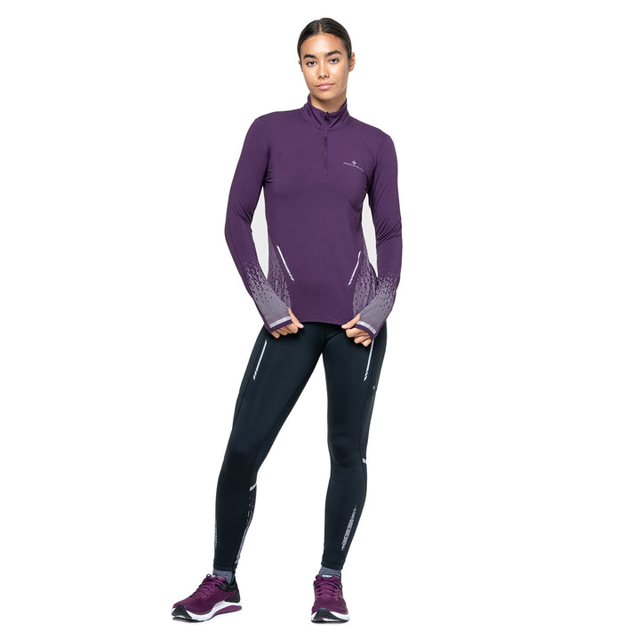 Ronhill Tech Reflect 1/2 Zip Womens | Damson/Reflect