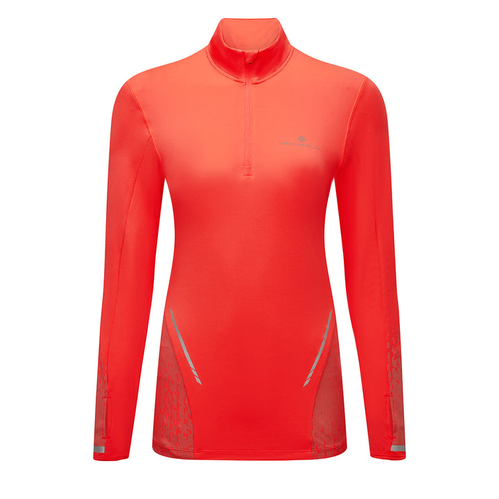 Ronhill Tech Reflect 1/2 Zip Womens | Hot Coral/Reflect